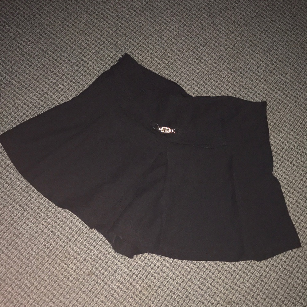 Cider Black Flared Skort with Decorative Detail